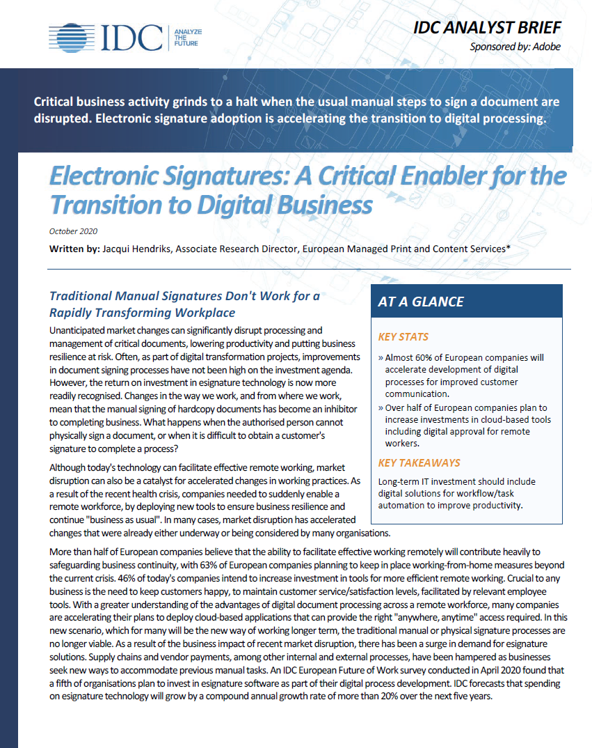 IDC- Electronic Signatures Accelerate Business white paper_UK