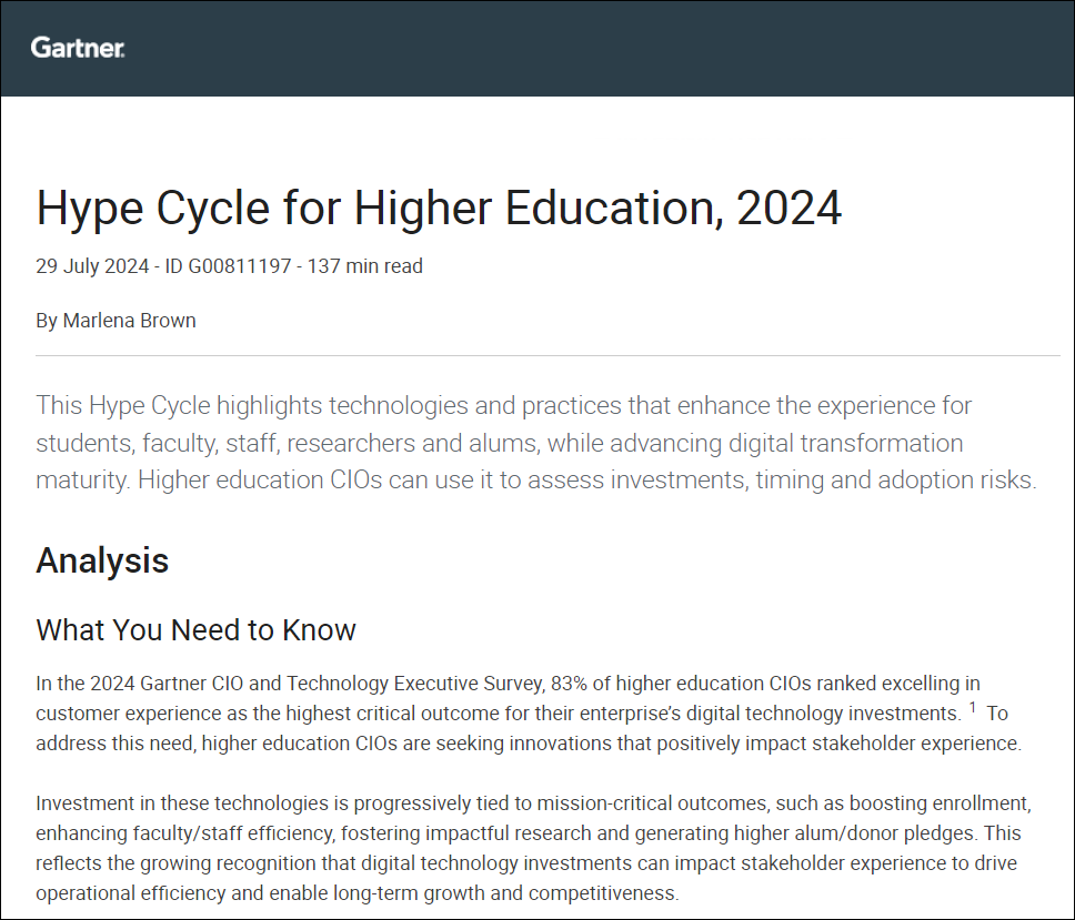 Gartner Hype Cycle for Higher Education 2024 WisdomInterface
